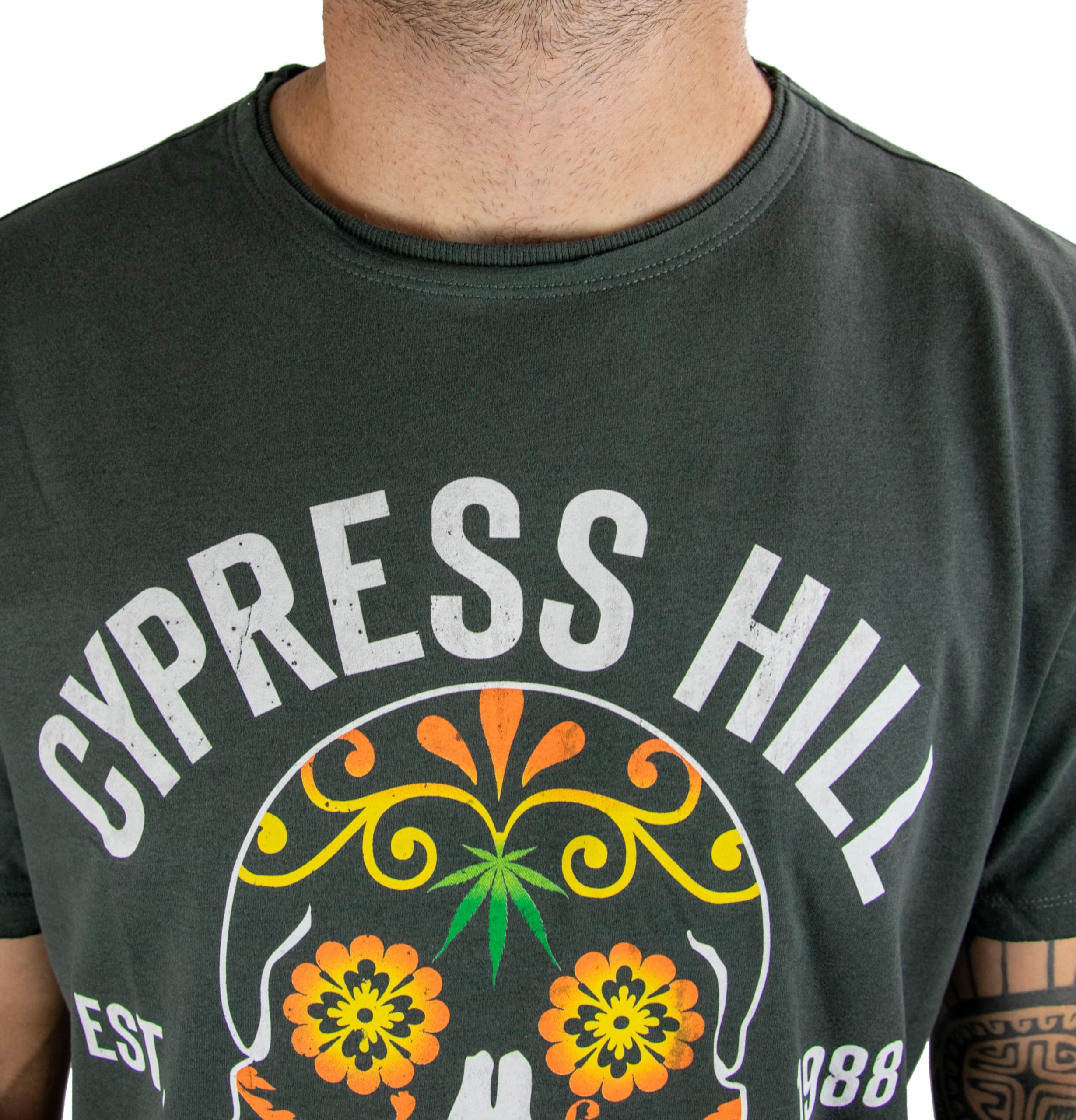 amplified-floral-skull-t-shirt-gr-e-l-charcoal-baumwolle image 2