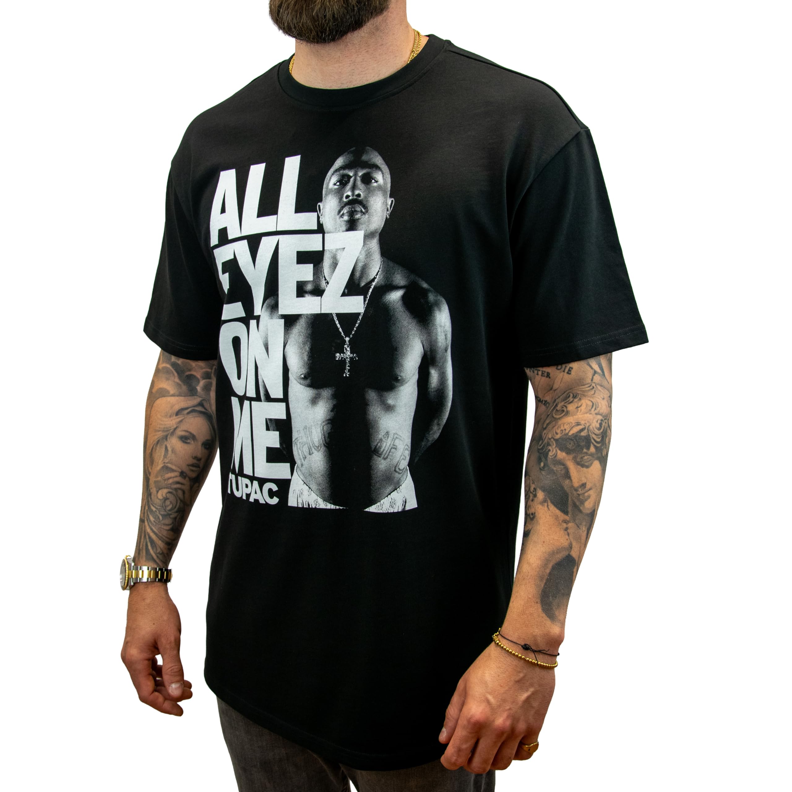 amplified-tupac-all-eyes-on-me-t-shirt-schwarz-oversized image 1
