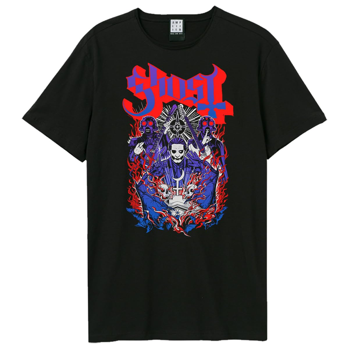 amplified-ghost-retro-band-t-shirt-l-dunkelgrau-baumwolle image 6