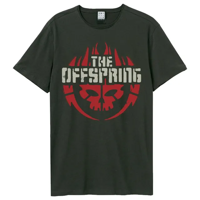 amplified-the-offspring-skull-logo-band-t-shirt-m-grau image 1