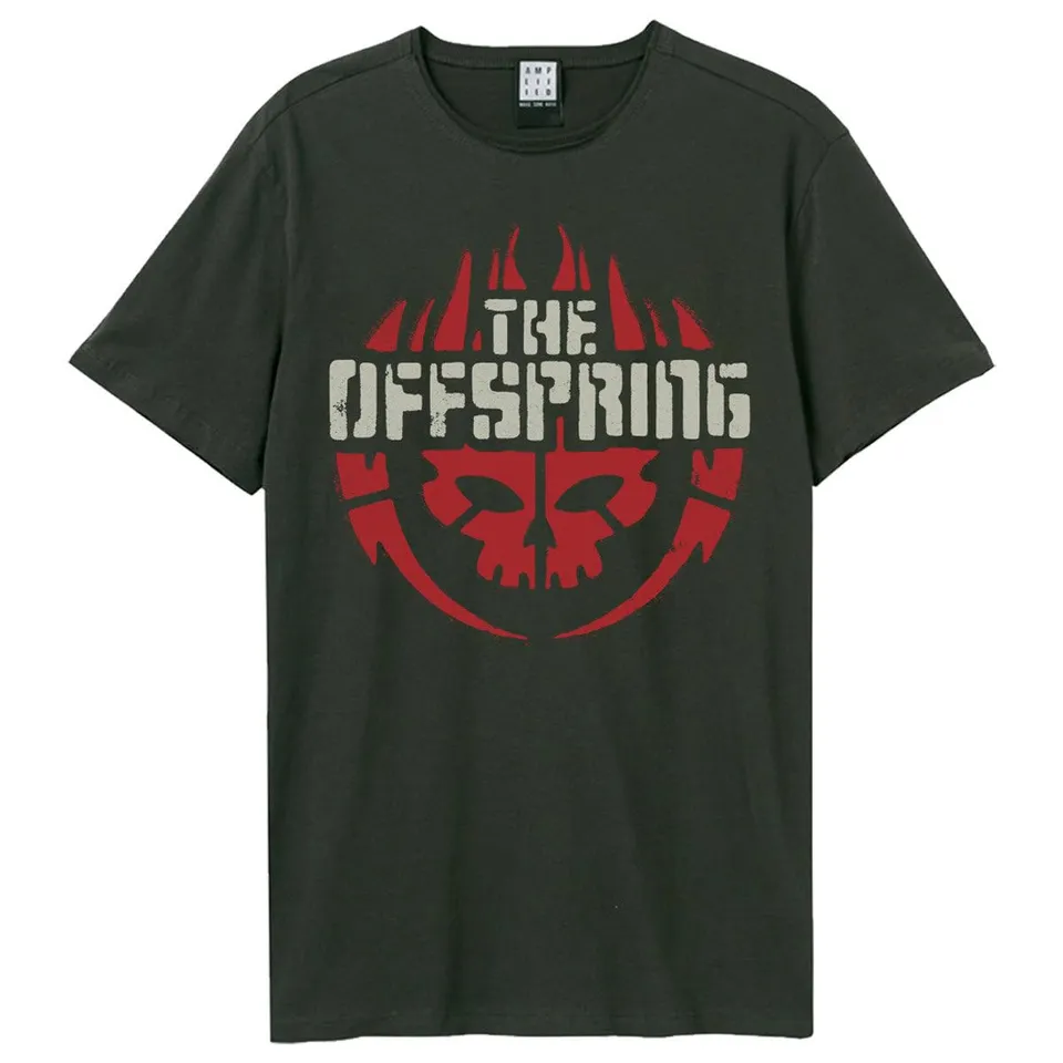 amplified-the-offspring-skull-logo-band-t-shirt-m-grau image 1