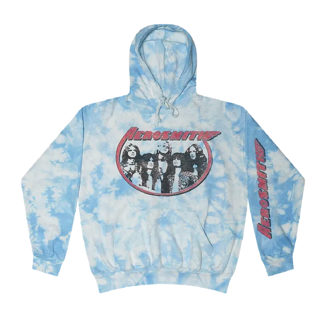 aerosmith-tie-dye-hoodie-blau-wei-kapuzenpulli-unisex image 1