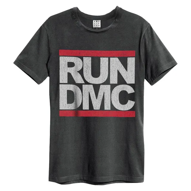 amplified-run-dmc-logo-t-shirt-charcoal-m-baumwolle image 1