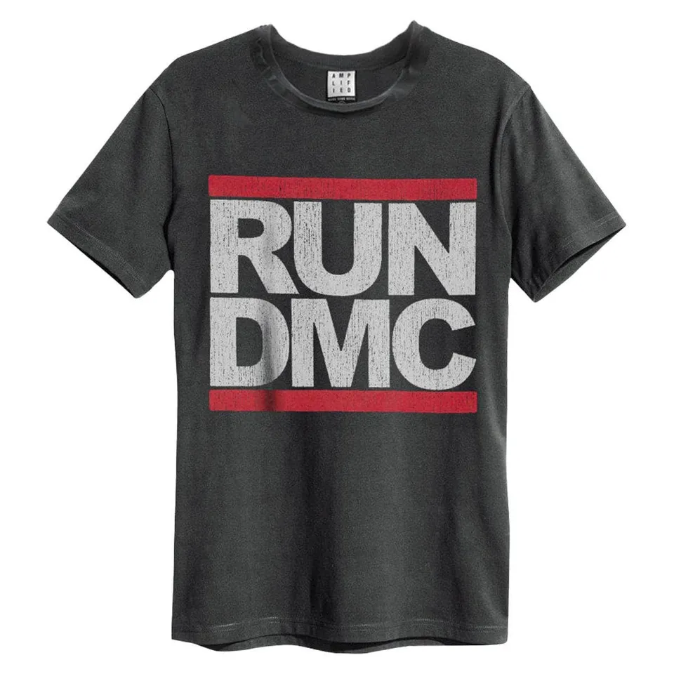 amplified-run-dmc-logo-t-shirt-charcoal-m-baumwolle image 1