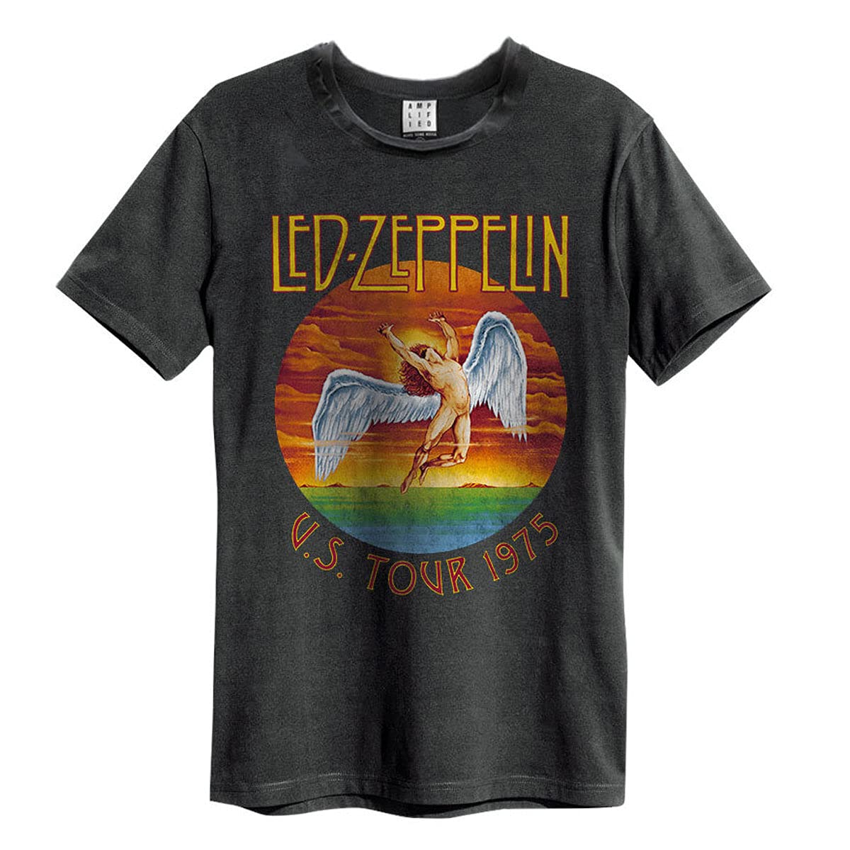 amplified-led-zeppelin-tour-75-t-shirt-l-charcoal image 1