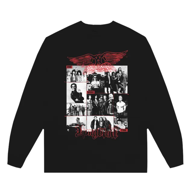 aerosmith-one-more-time-collage-longsleeve-schwarz-unisex image 1