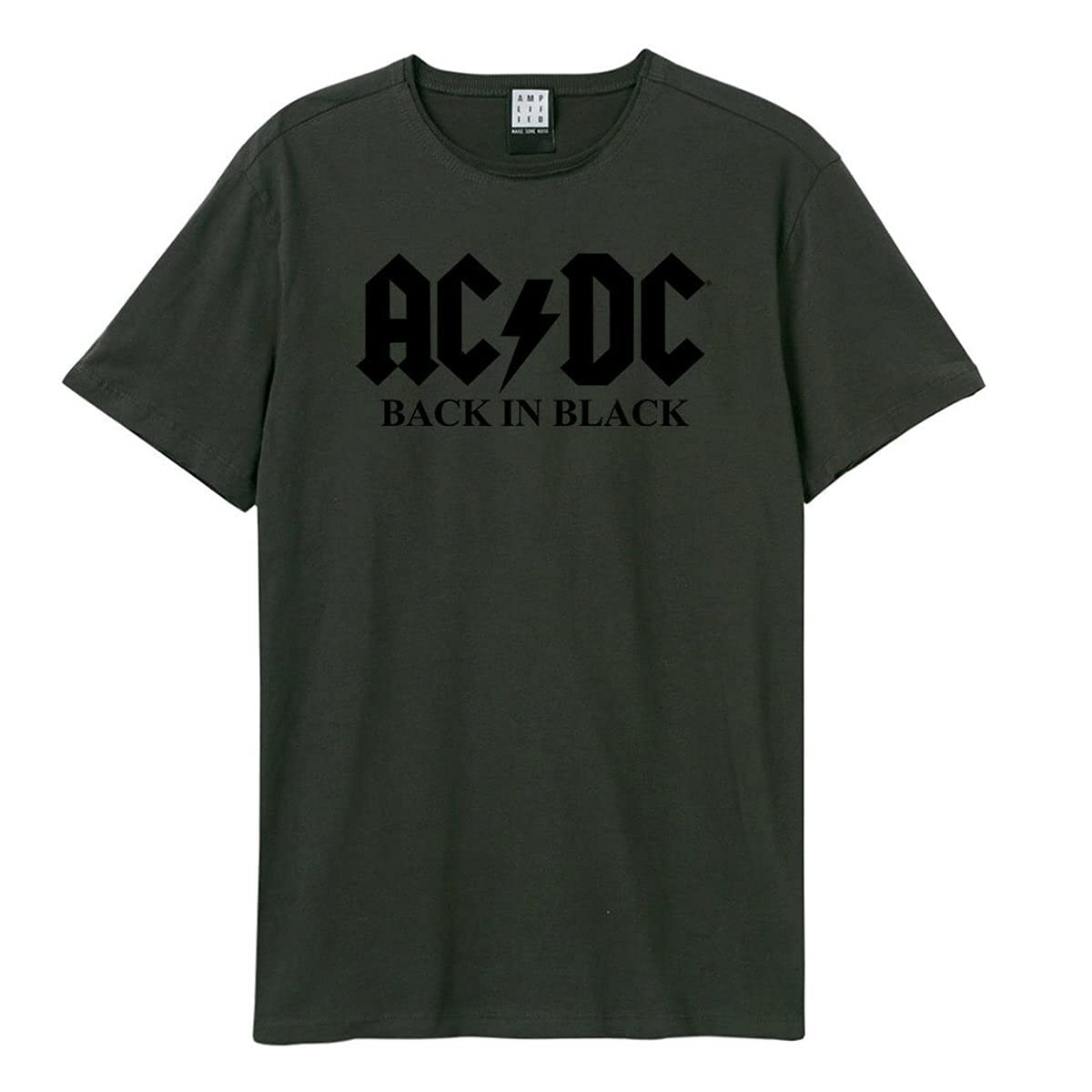 amplified-ac-dc-black-flock-logo-band-t-shirt-schwarz image 1