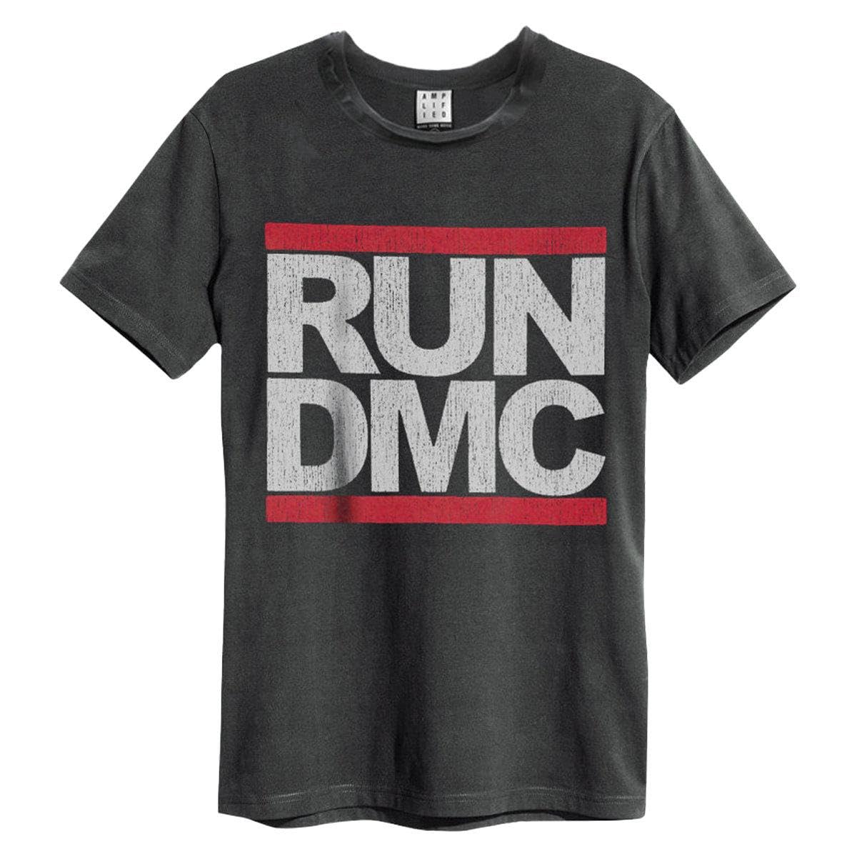 amplified-run-dmc-logo-t-shirt-charcoal-m-baumwolle image 1