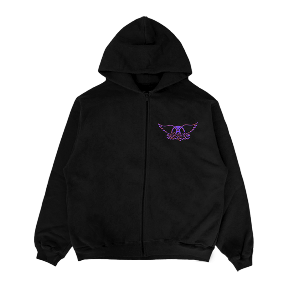 aerosmith-pump-tour-1990-zip-hoodie-kapuzenjacke-schwarz image 1