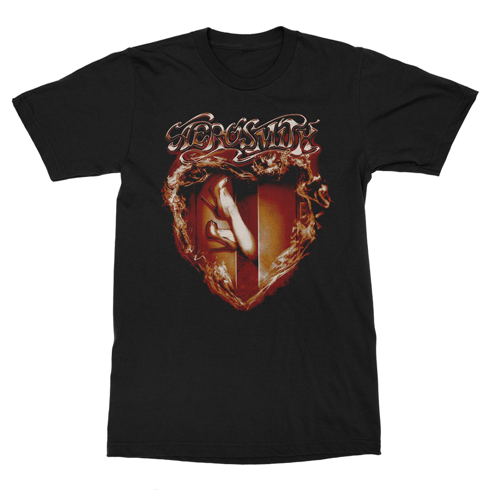 aerosmith-heart-on-fire-t-shirt-schwarz-unisex image 1