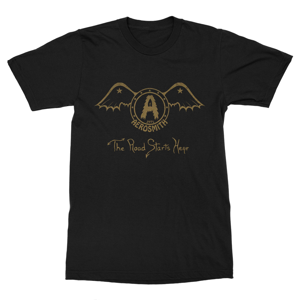 aerosmith-the-road-starts-hear-t-shirt-schwarz image 1
