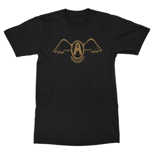 aerosmith-yellow-batwing-t-shirt-schwarz-unisex-logo image 1
