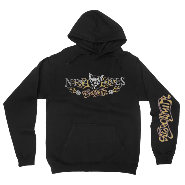 aerosmith-nine-lives-hoodie-schwarz-unisex-kapuze image 1