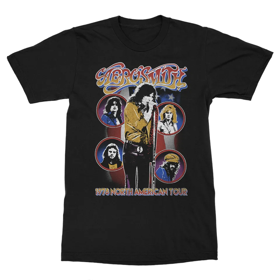 aerosmith-1978-north-america-tour-t-shirt-schwarz-vintage image 1