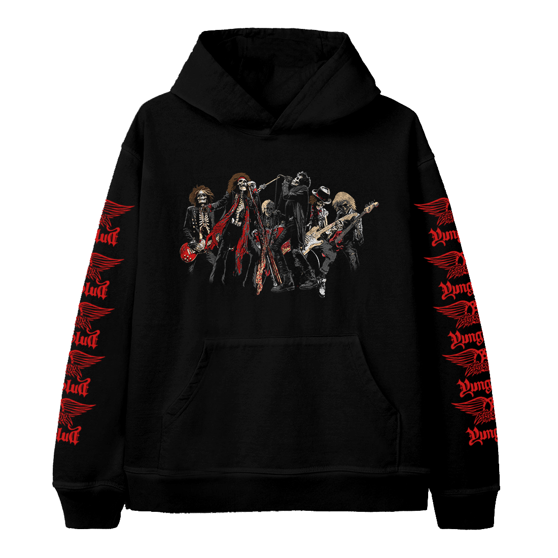 aerosmith-one-more-time-skeleton-hoodie-schwarz image 1
