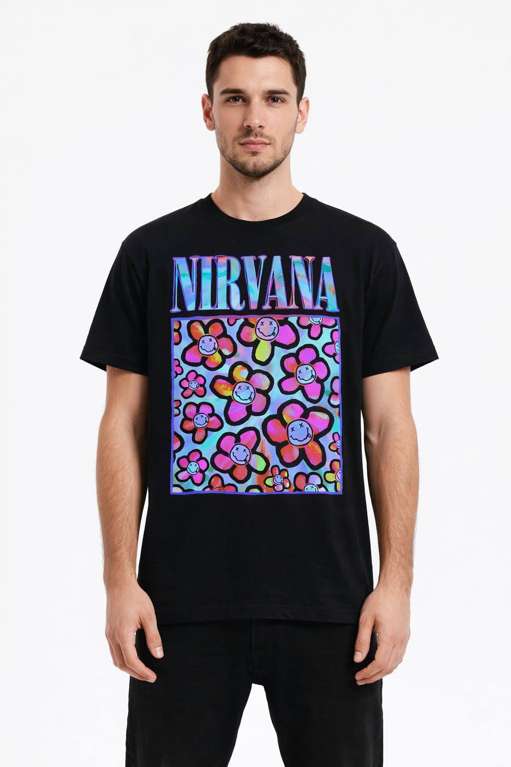 amplified-nirvana-neoflowers-band-t-shirt-m-vintage-look image 2