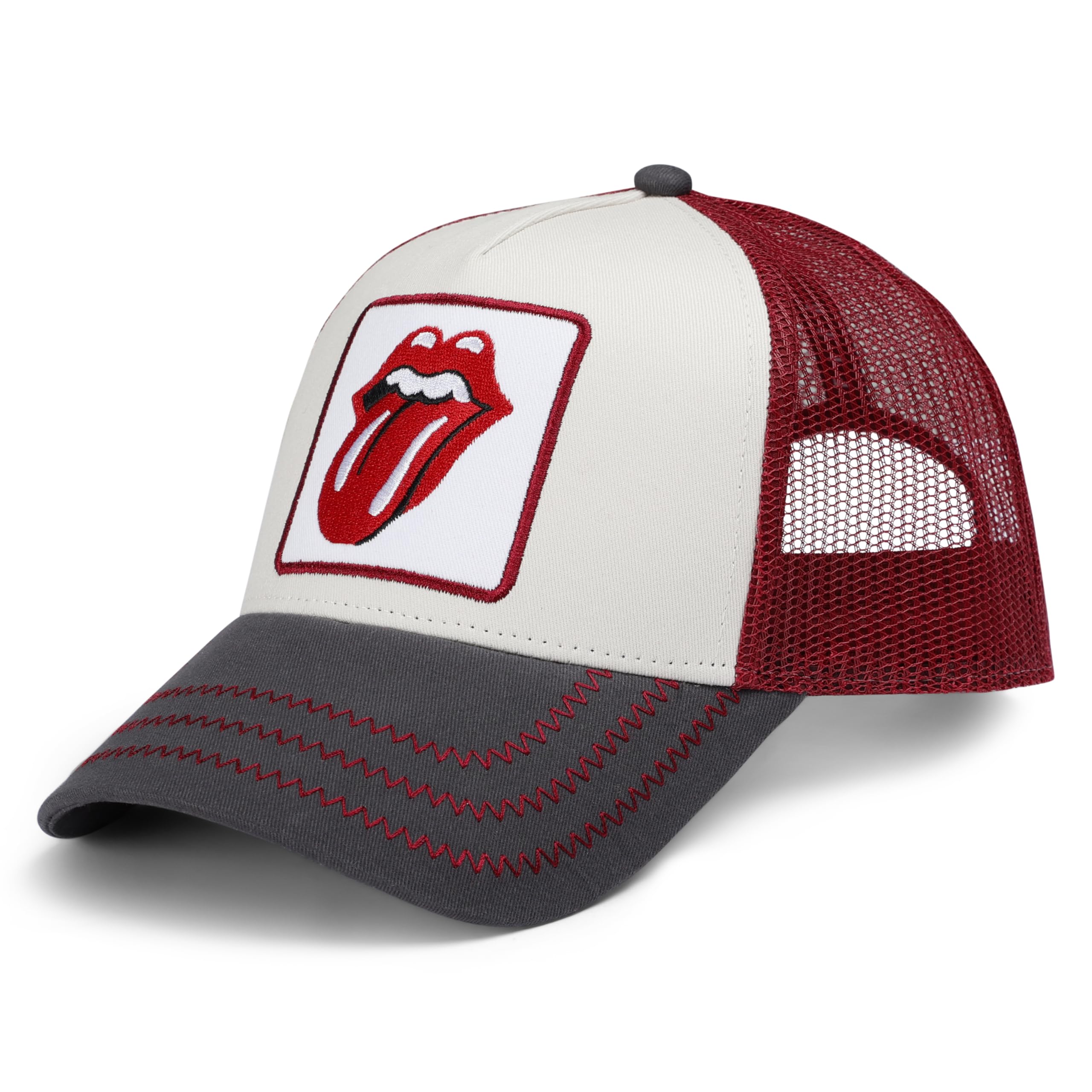 amplified-trucker-caps-rolling-stones-kappe-grau-rot image 1