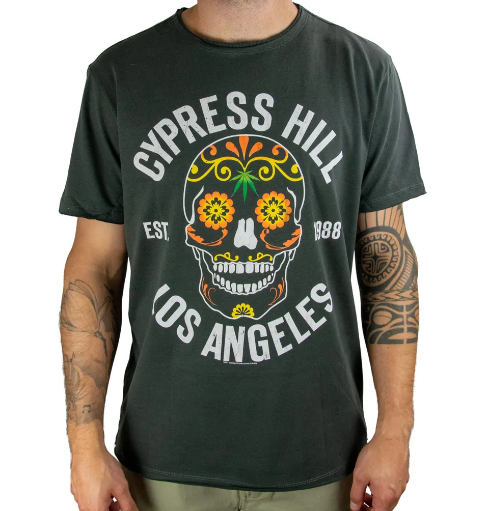 amplified-floral-skull-t-shirt-gr-e-l-charcoal-baumwolle image 1