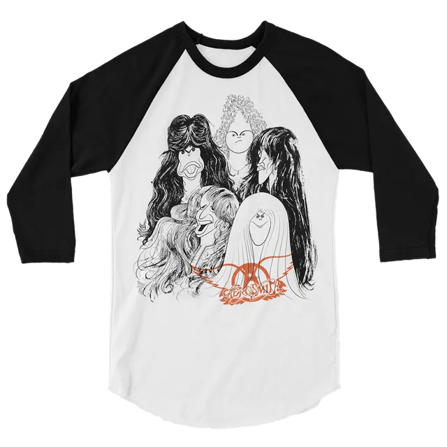aerosmith-draw-the-line-raglan-shirt-schwarz-wei-album image 1