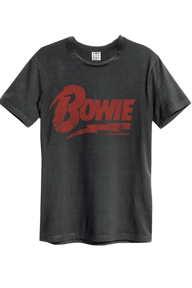 amplified-david-bowie-logo-t-shirt-charcoal-baumwolle image 1