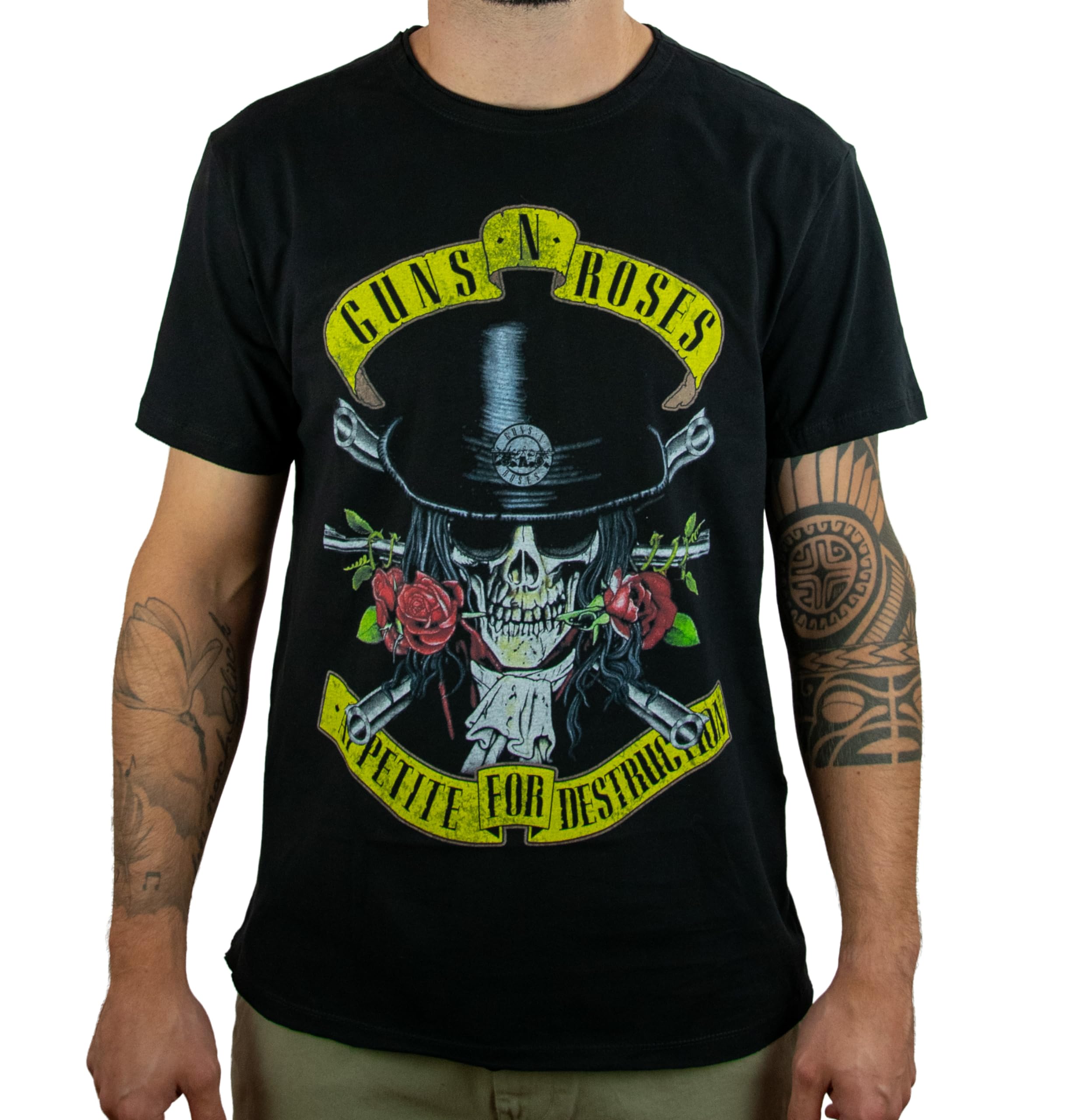 amplified-guns-n-roses-top-hat-skull-t-shirt-schwarz-l image 1