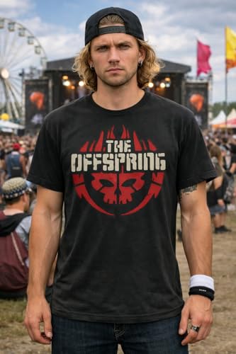 amplified-the-offspring-skull-logo-band-t-shirt-m-grau image 5