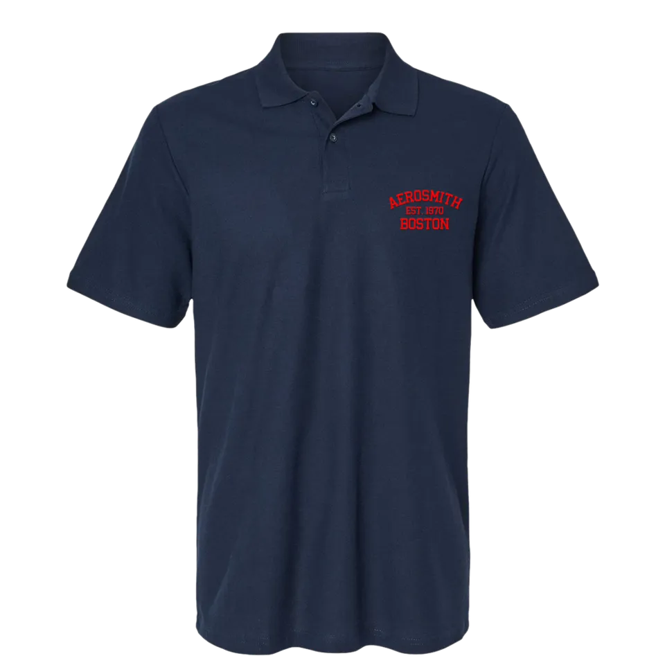 aerosmith-est-1970-polo-shirt-navy-bestickt image 1