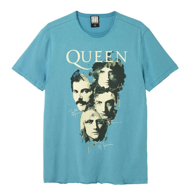 amplified-queen-autographs-band-t-shirt-teal image 1