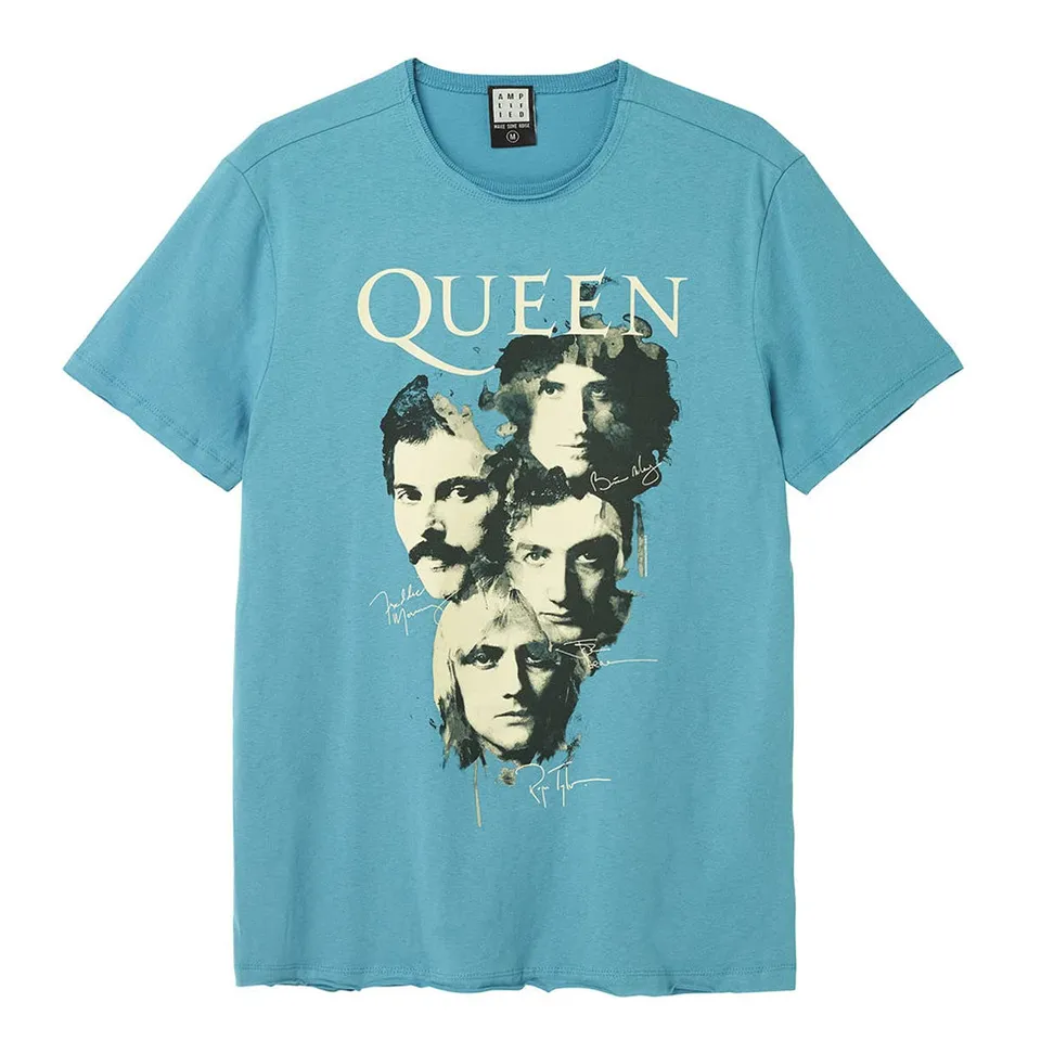 amplified-queen-autographs-band-t-shirt-teal image 1