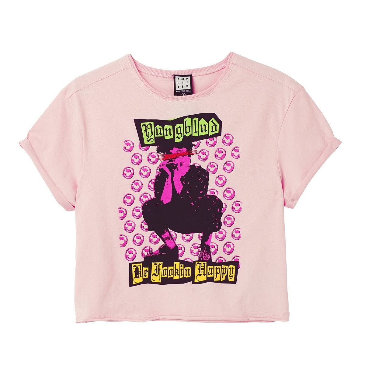 amplified-young-blood-crop-top-xs-pink-cashmere-shirt image 1