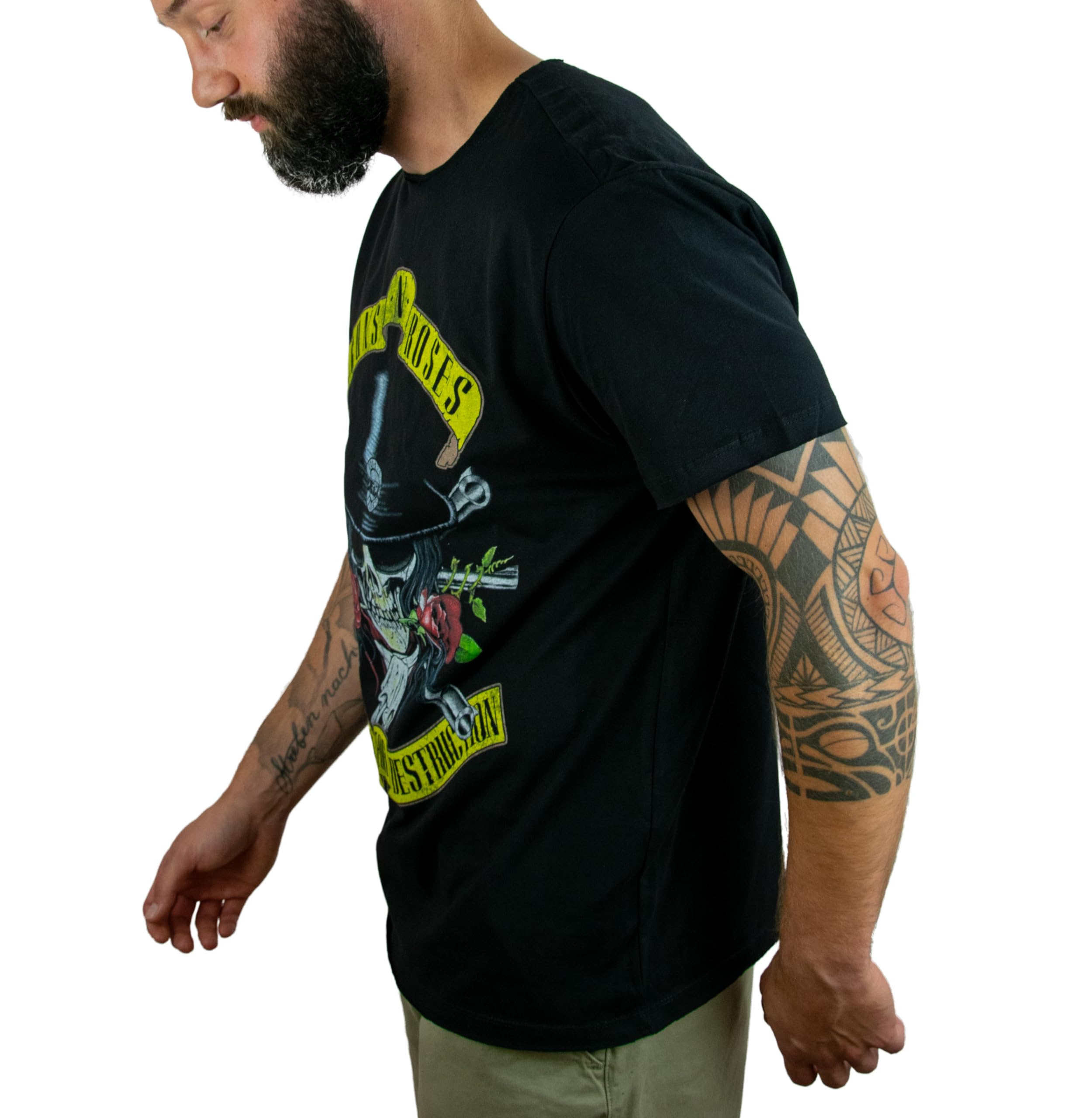 amplified-guns-n-roses-top-hat-skull-t-shirt-schwarz-l image 4