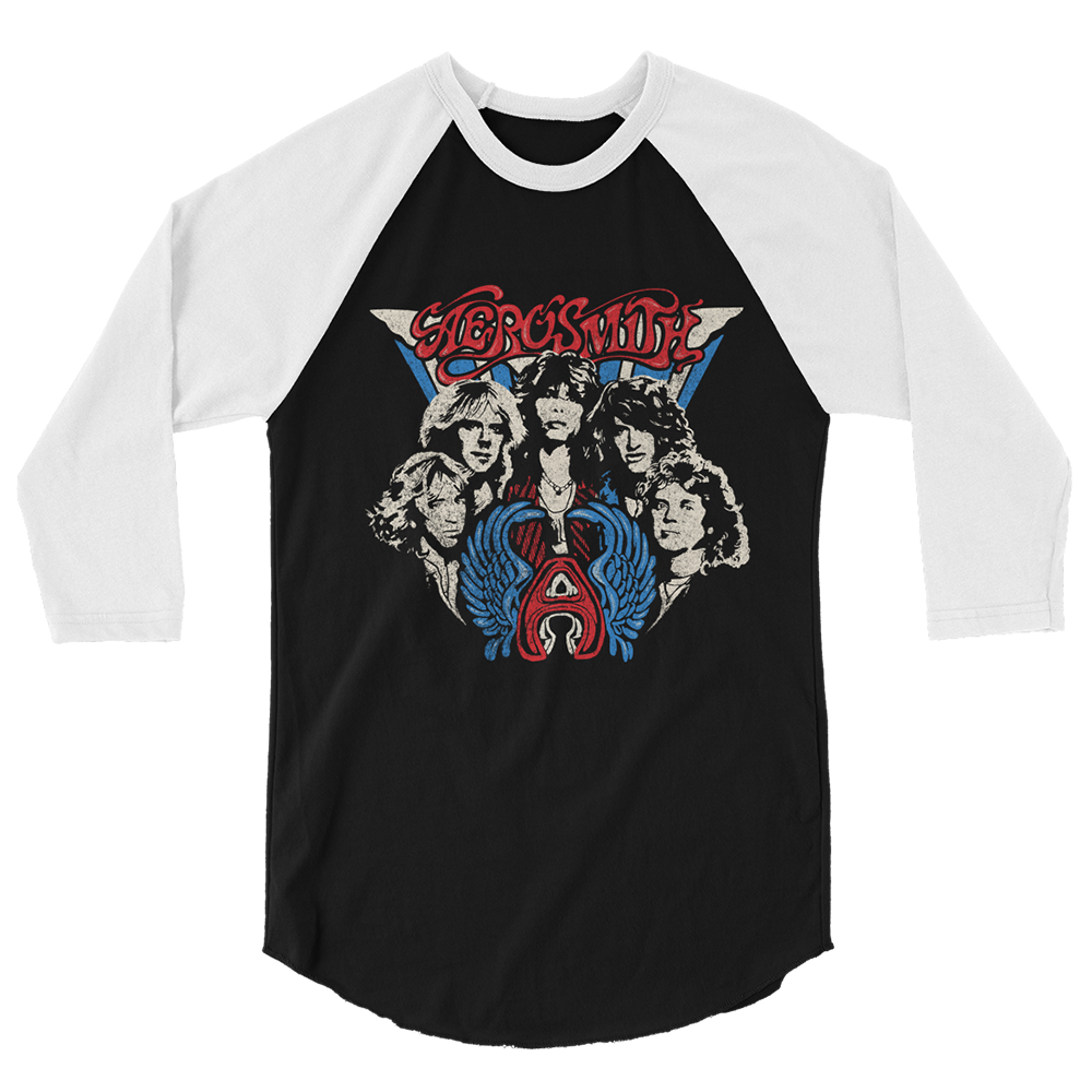 aerosmith-band-raglan-unisex-schwarz-wei-foto-print image 1