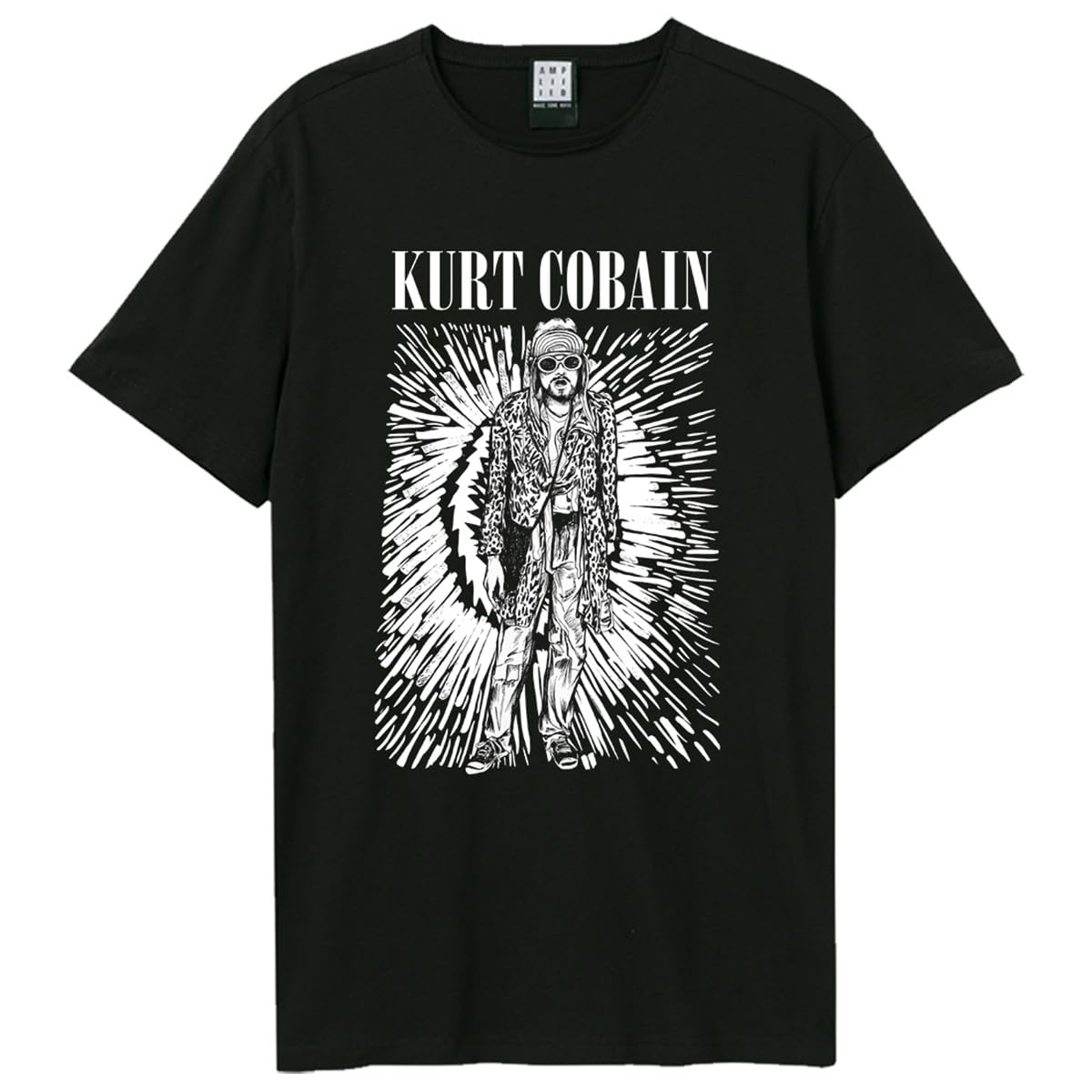 amplified-kurt-cobain-etched-out-kurt-t-shirt-grau-xl-retro image 1