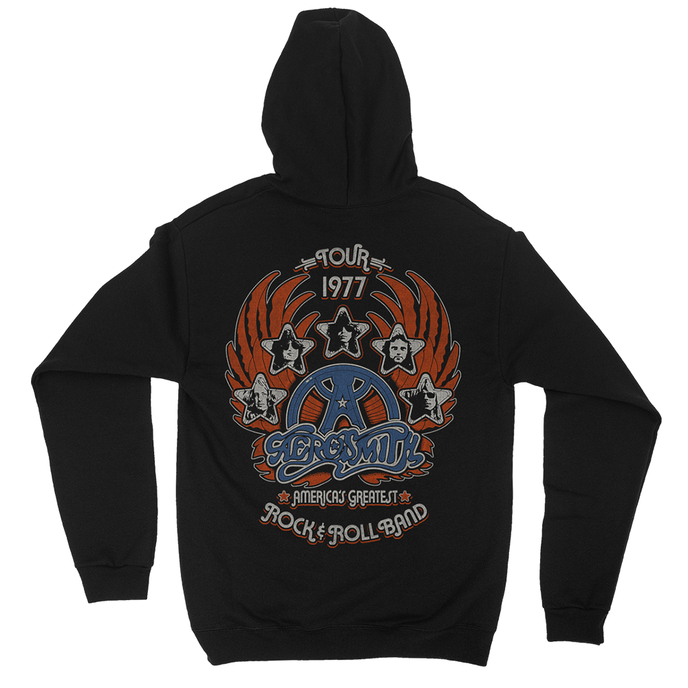 aerosmith-tour-77-zip-hoodie-schwarz-fleece-kapuzenjacke image 1