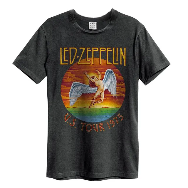 amplified-led-zeppelin-tour-75-t-shirt-l-charcoal image 1