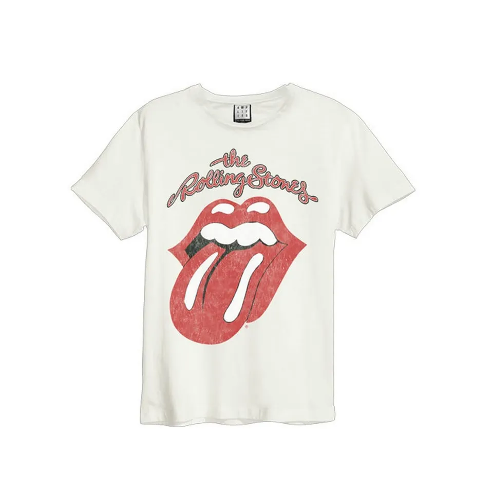 amplified-vintage-tongue-t-shirt-rolling-stones-wei-m-baumwolle image 1
