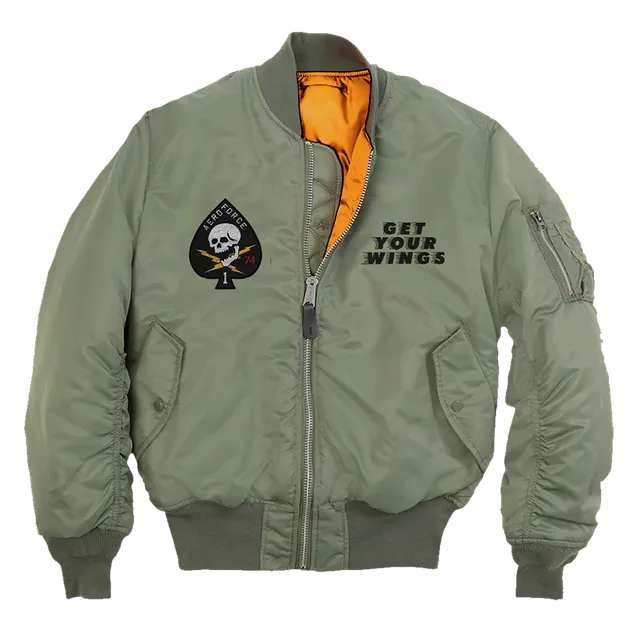 aerosmith-get-your-wings-bomberjacke-oliv-unisex-nylon image 1
