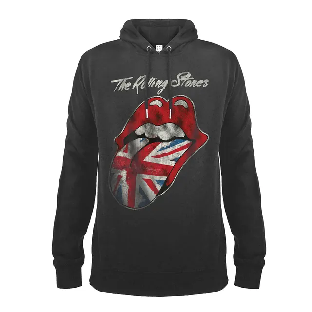 amplified-rolling-stones-uk-vintage-tongue-hoodie-grau-s image 1