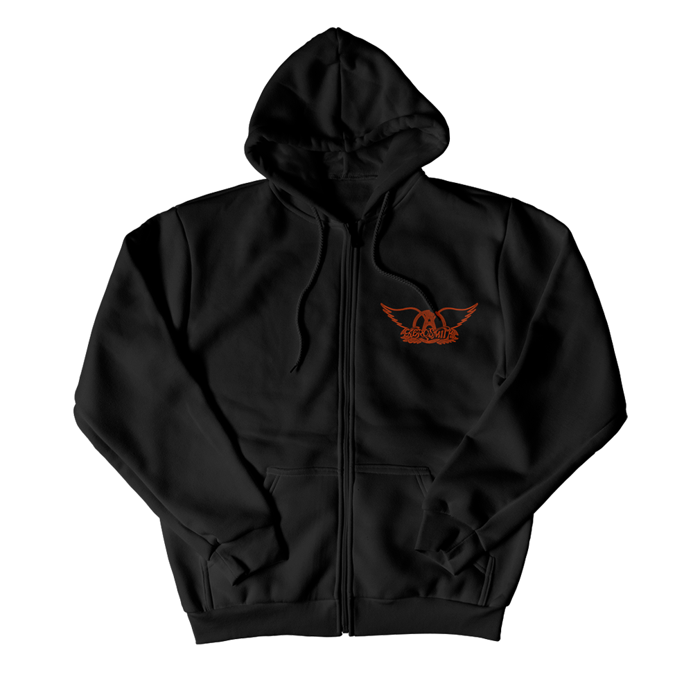 aerosmith-tour-77-zip-hoodie-schwarz-fleece-kapuzenjacke image 2