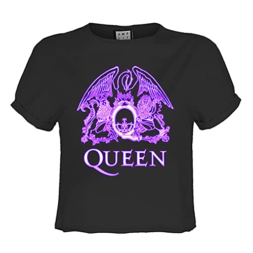 amplified-queen-neon-sign-crop-top-charcoal-s image 2