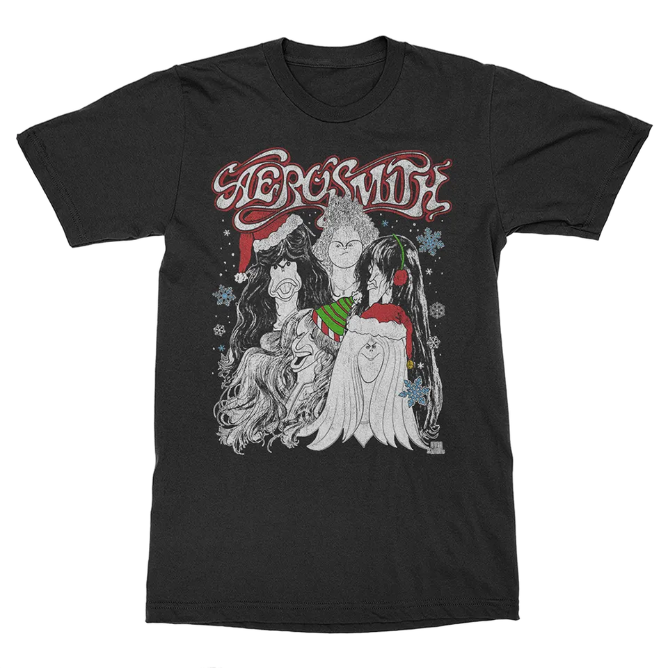 aerosmith-draw-the-line-xmas-t-shirt-unisex-schwarz-weihnachten image 1