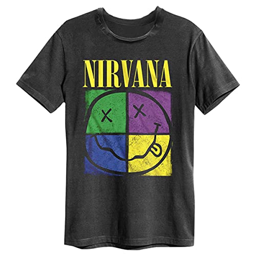 amplified-nirvana-four-square-smiley-t-shirt-charcoal image 8