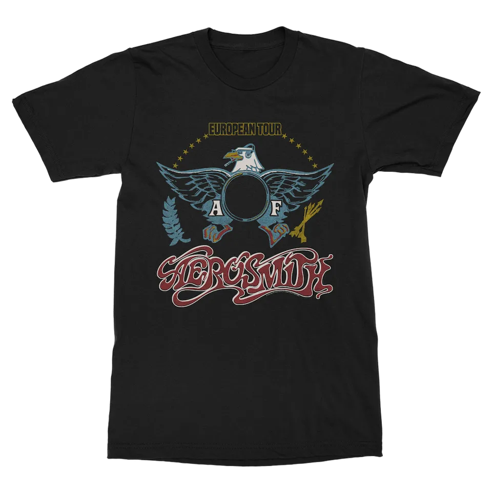 aerosmith-european-tour-t-shirt-unisex-schwarz-vintage image 1
