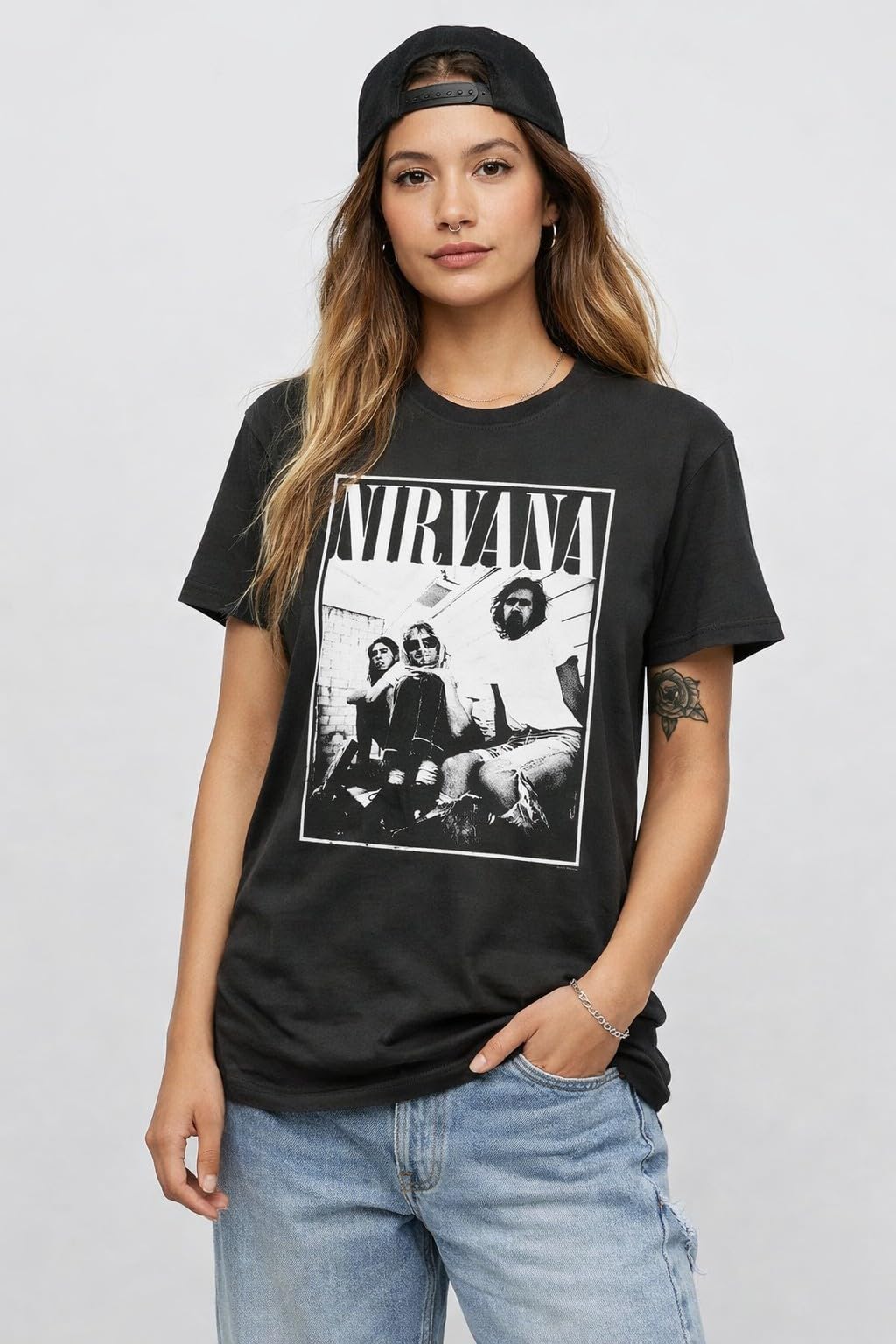 amplified-nirvana-group-shot-t-shirt-dunkelgrau-l-retro image 4