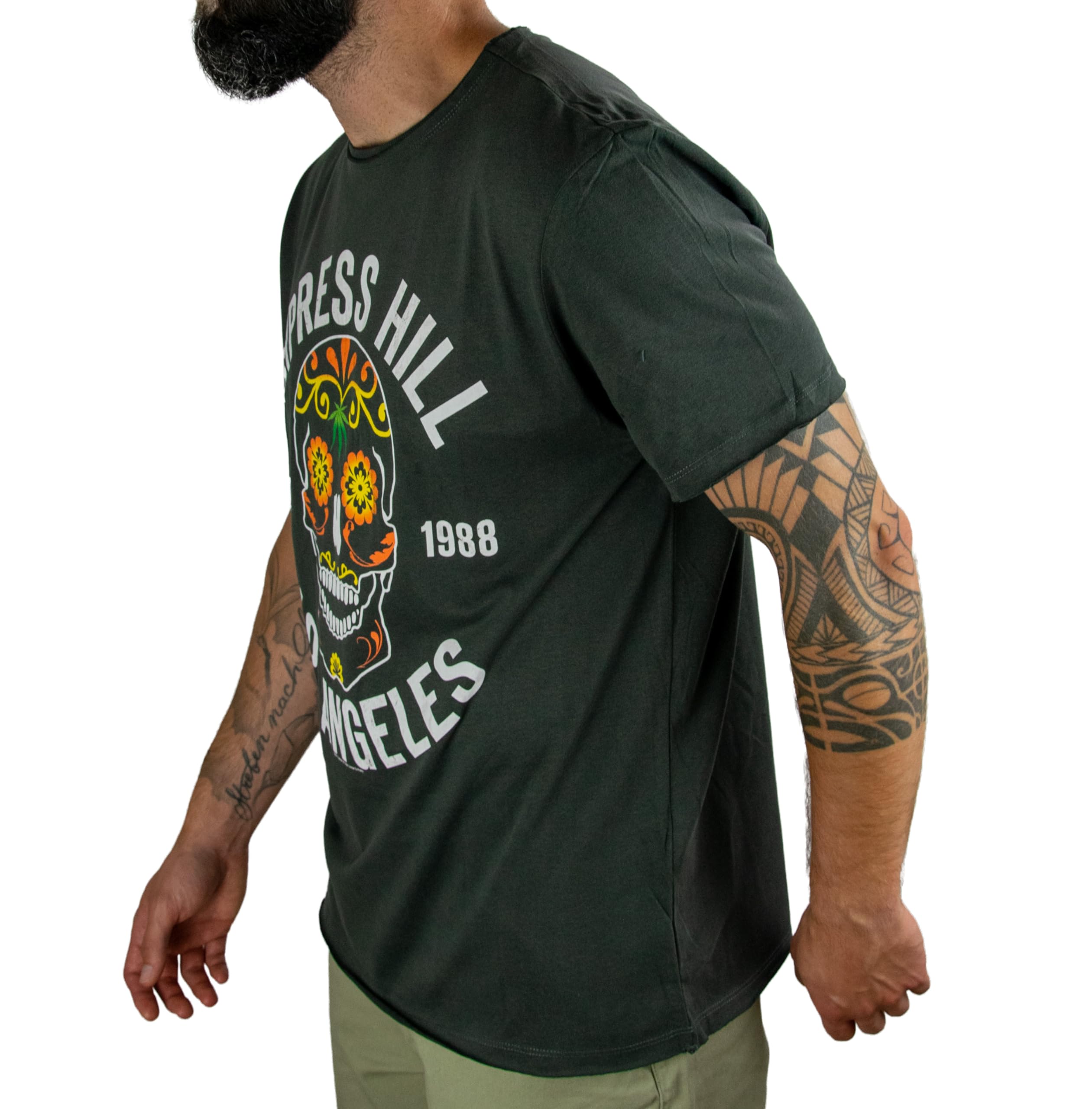 amplified-floral-skull-t-shirt-gr-e-l-charcoal-baumwolle image 3