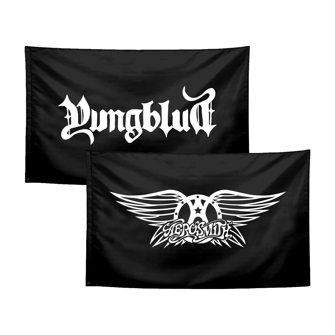 aerosmith-one-more-time-logo-flagge-90x150-schwarz image 1