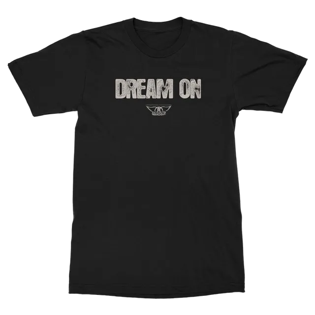 aerosmith-dream-on-lyric-t-shirt-schwarz-unisex-klassiker-print image 1
