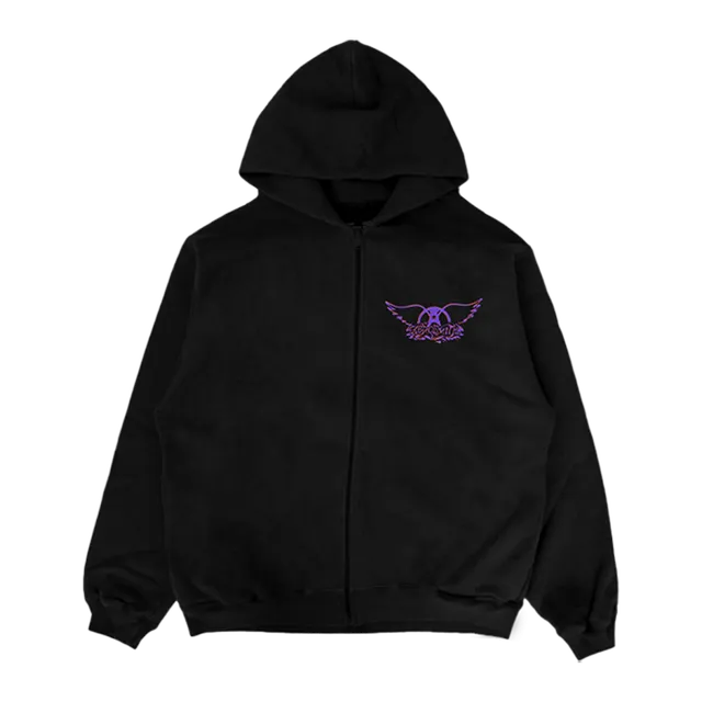 aerosmith-pump-tour-1990-zip-hoodie-kapuzenjacke-schwarz image 1