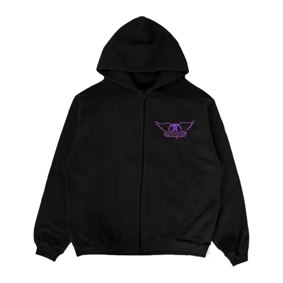 aerosmith-pump-tour-1990-zip-hoodie-kapuzenjacke-schwarz image 1