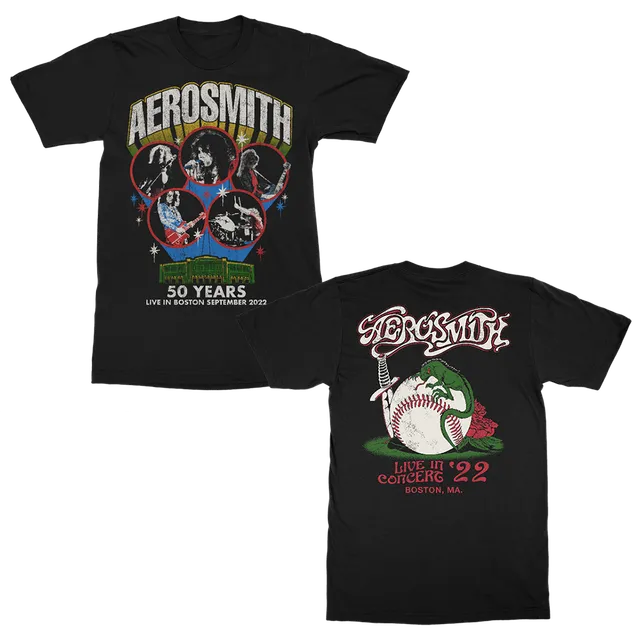 aerosmith-fenway-event-t-shirt-schwarz-50th-anniversary-unisex image 1